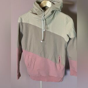 AMPERSAND AVE Colorblock Hoodie - Pink, Tan, Cream